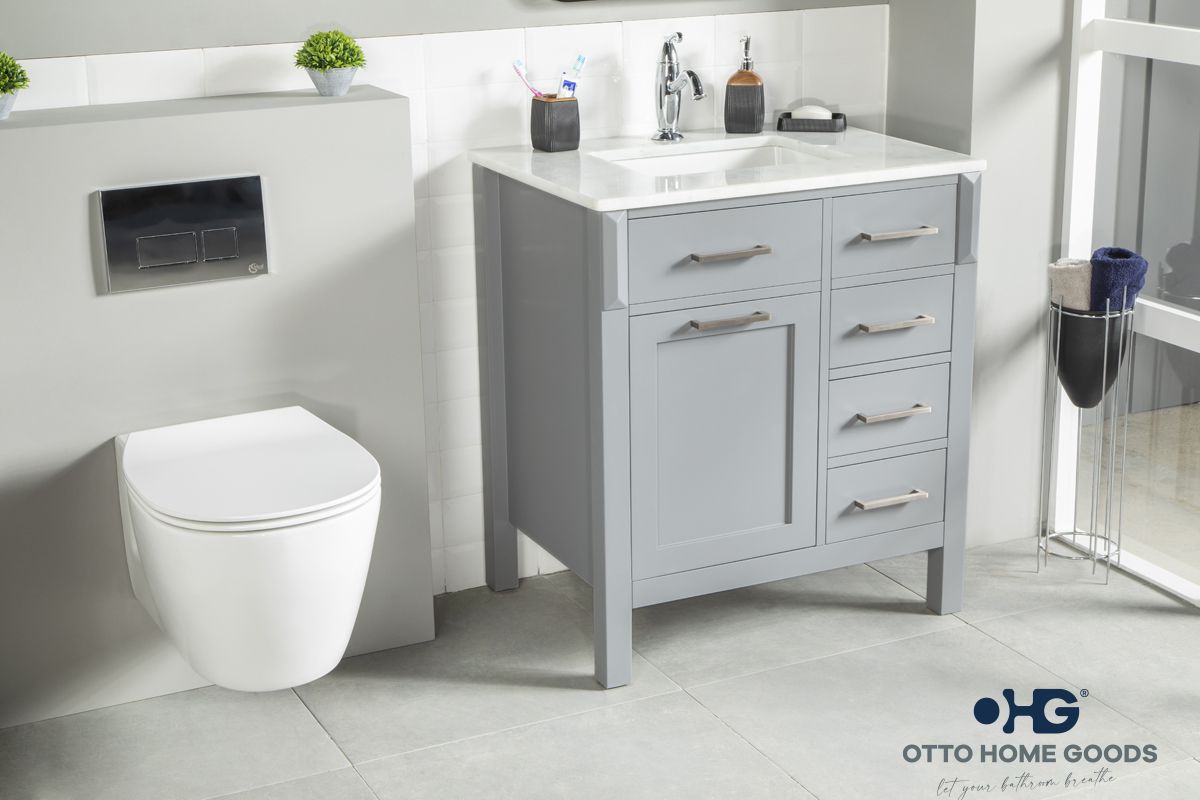 Fawna 30" Gray Bathroom Cabinet