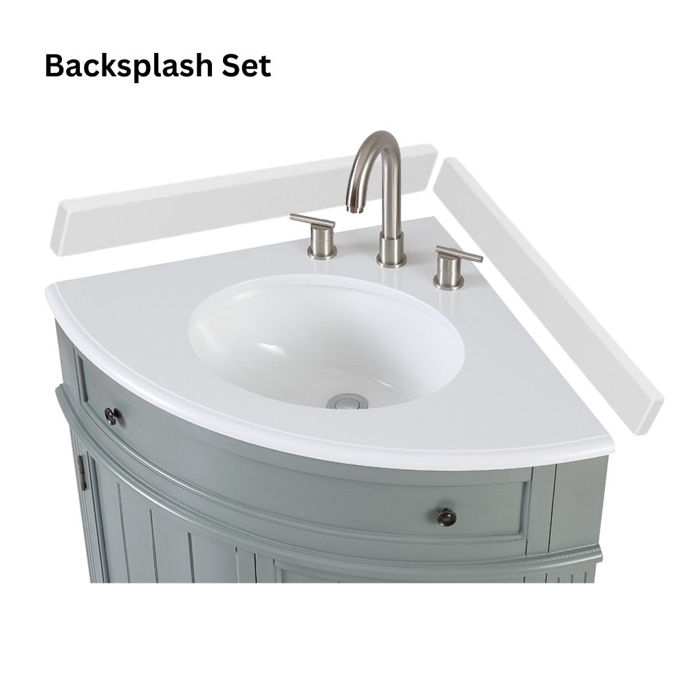 Chans Furniture GD-47544BU 24 Inch Triadsville Freestanding Light Blue Corner Bathroom Sink Vanity