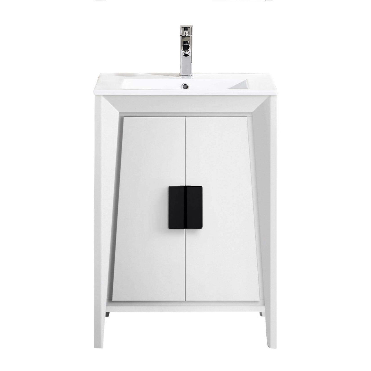 Chans Furniture CL-22WHT24-ZI 24 Inch Larvotto White Modern Contemporary Modern Bathroom Vanity