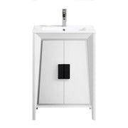 Chans Furniture CL-22WHT24-ZI 24 Inch Larvotto White Modern Contemporary Modern Bathroom Vanity