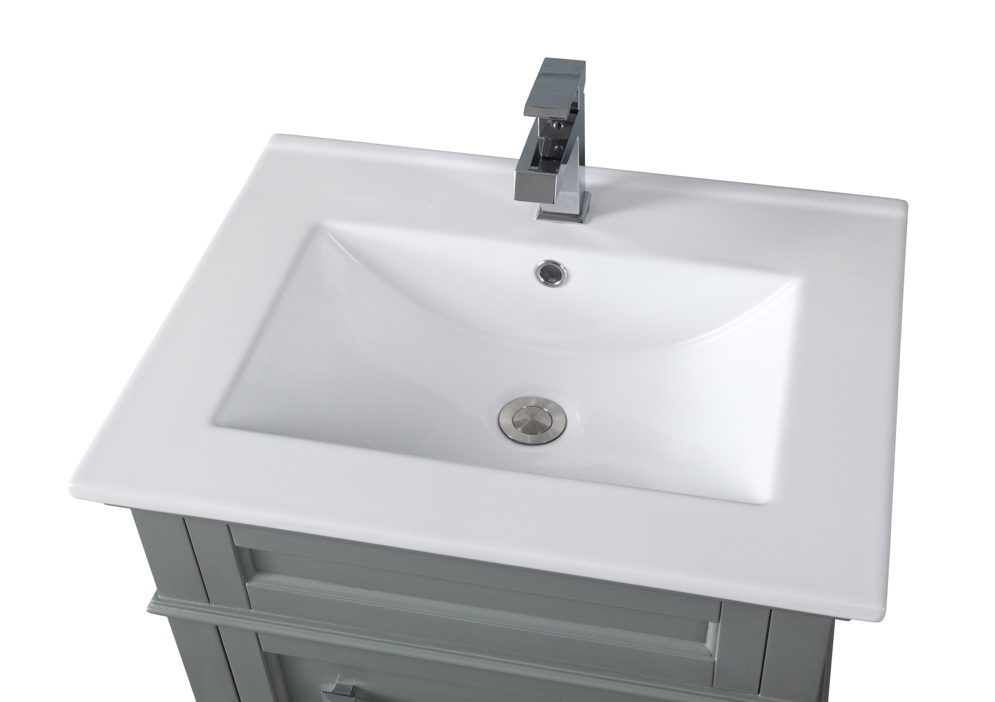 Chans Furniture ZK-1810-Z24CK 24 Inch Felix Gray Modern Small Bathroom Vanity