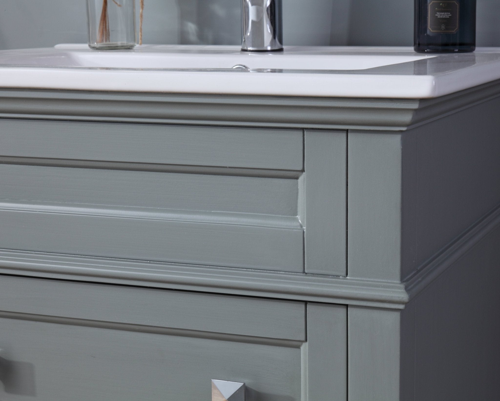 Chans Furniture ZK-1810-Z24CK 24 Inch Felix Gray Modern Small Bathroom Vanity