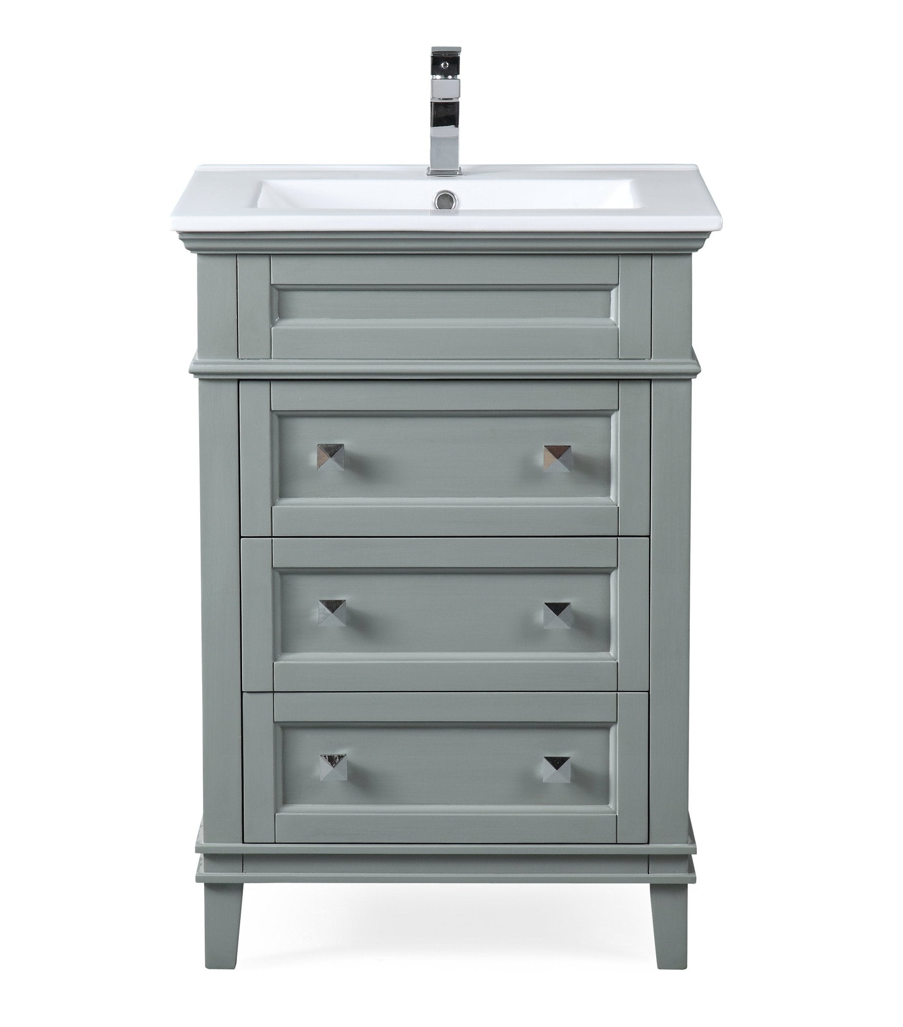 Chans Furniture ZK-1810-Z24CK 24 Inch Felix Gray Modern Small Bathroom Vanity