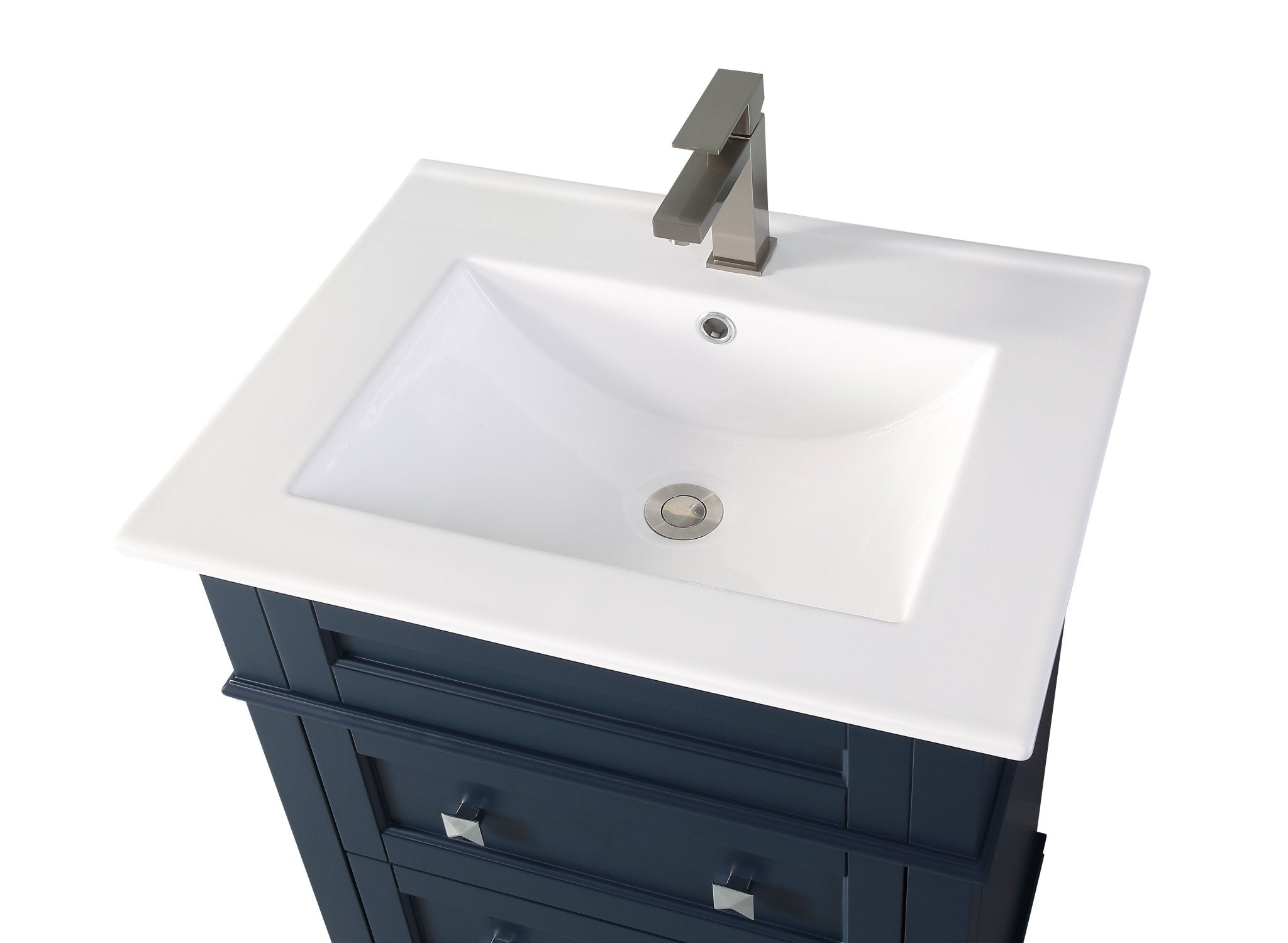 Chans Furniture ZK-1810-Z24NB 24 Inch Felix Navy Blue Modern Small Bathroom Vanity