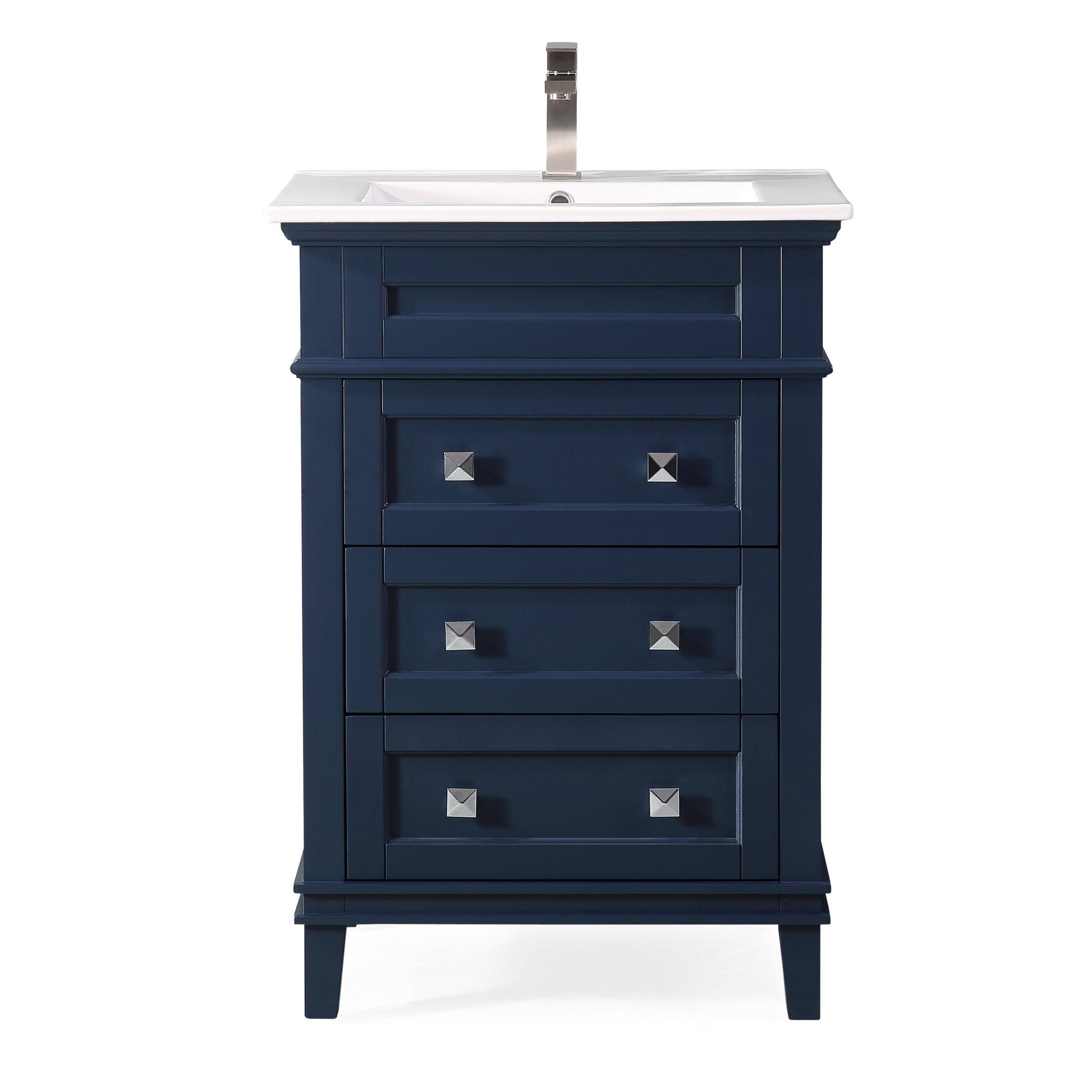 Chans Furniture ZK-1810-Z24NB 24 Inch Felix Navy Blue Modern Small Bathroom Vanity