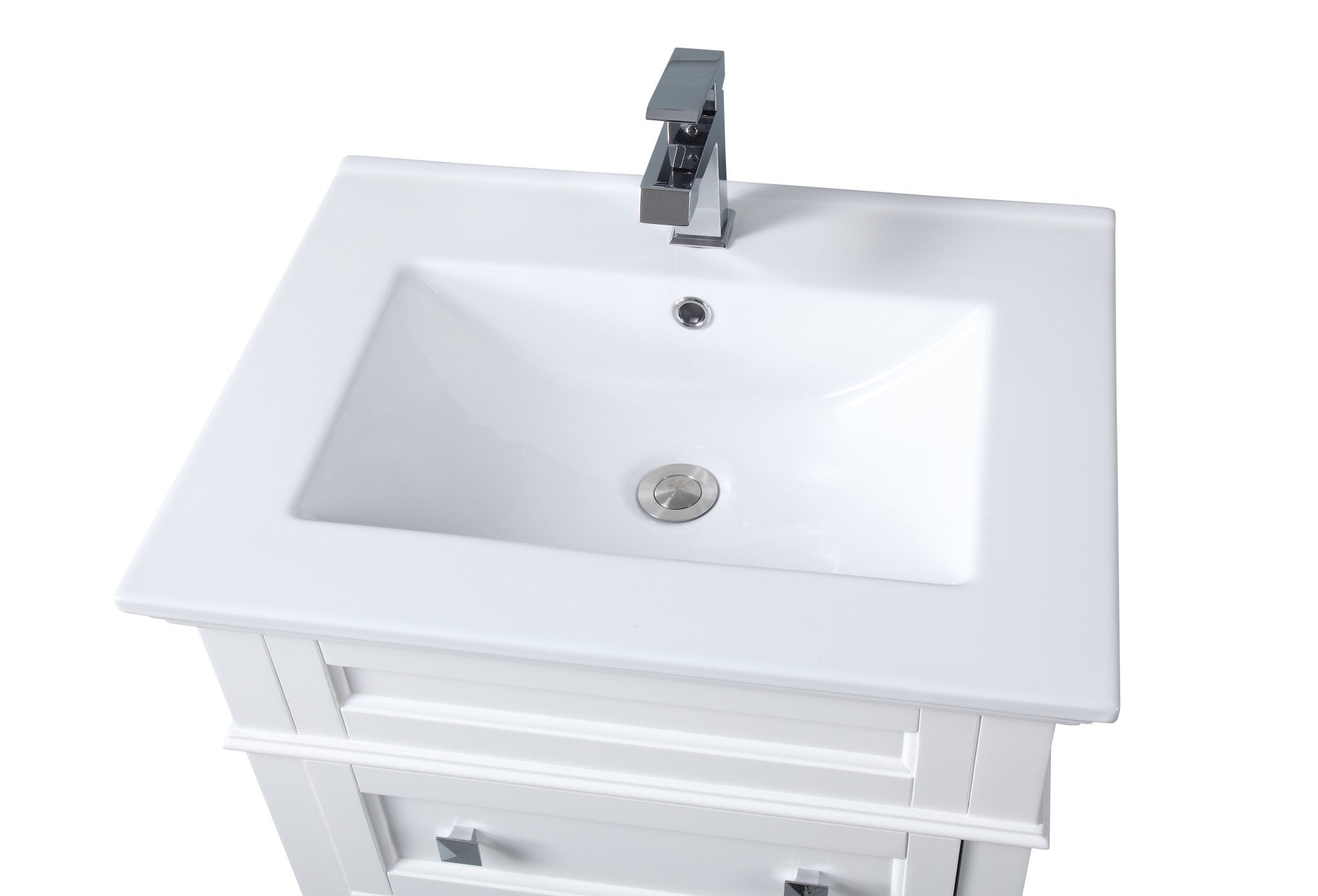 Chans Furniture ZK-1810-Z24AW 24 Inch Felix White Modern Small Bathroom Vanity
