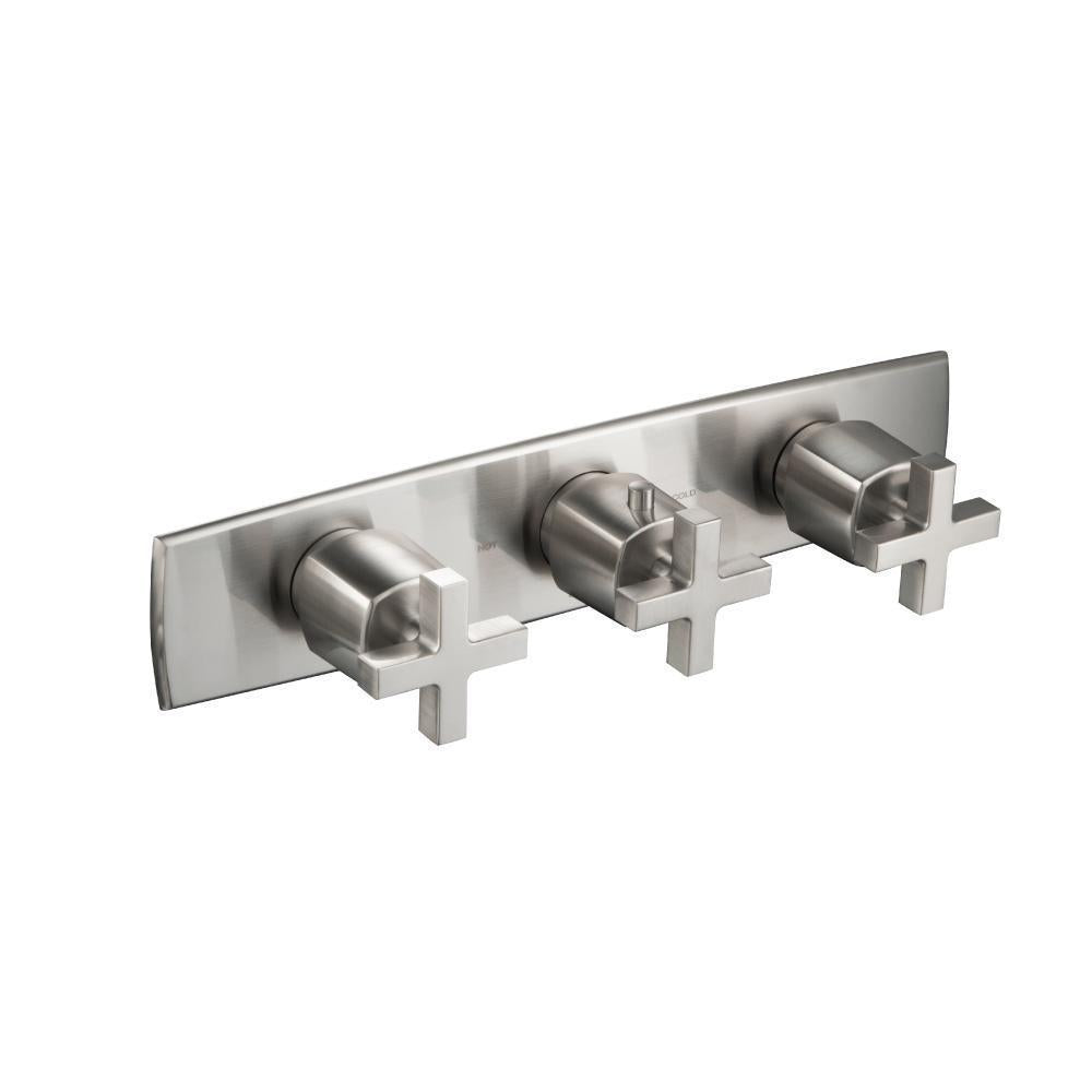 Flusso 240.2715 3/4" Horizontal Thermostatic Valve with 2 Volume Controls & Trim