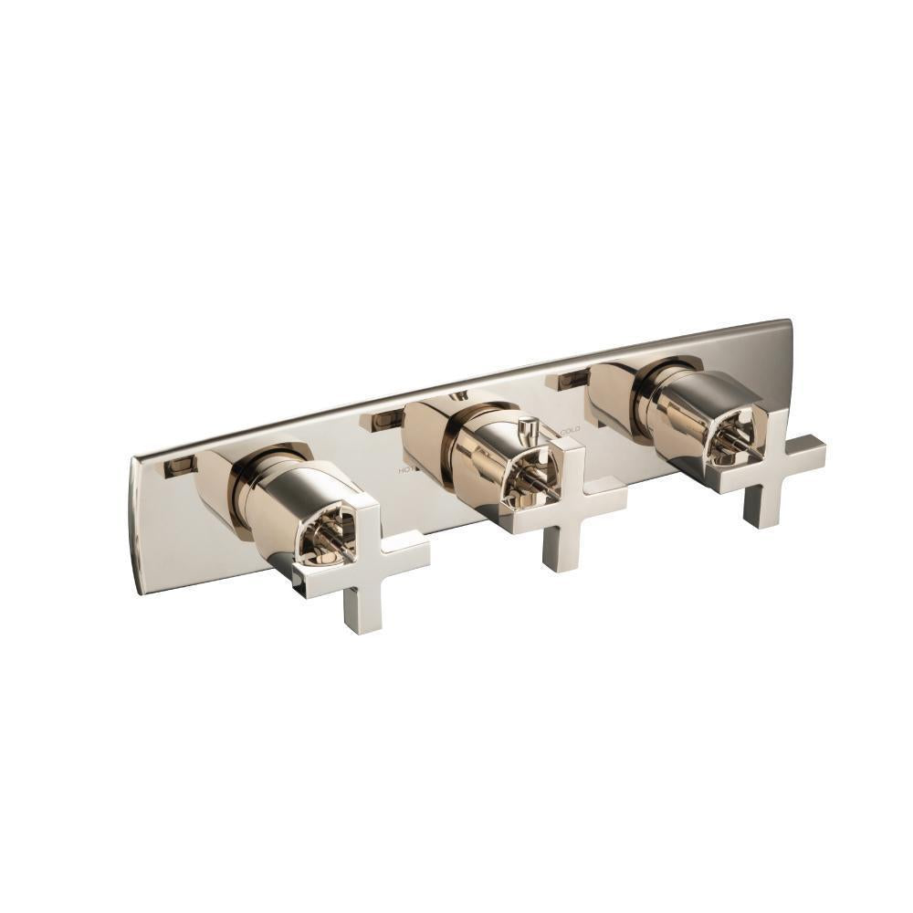 Flusso 240.2715 3/4" Horizontal Thermostatic Valve with 2 Volume Controls & Trim