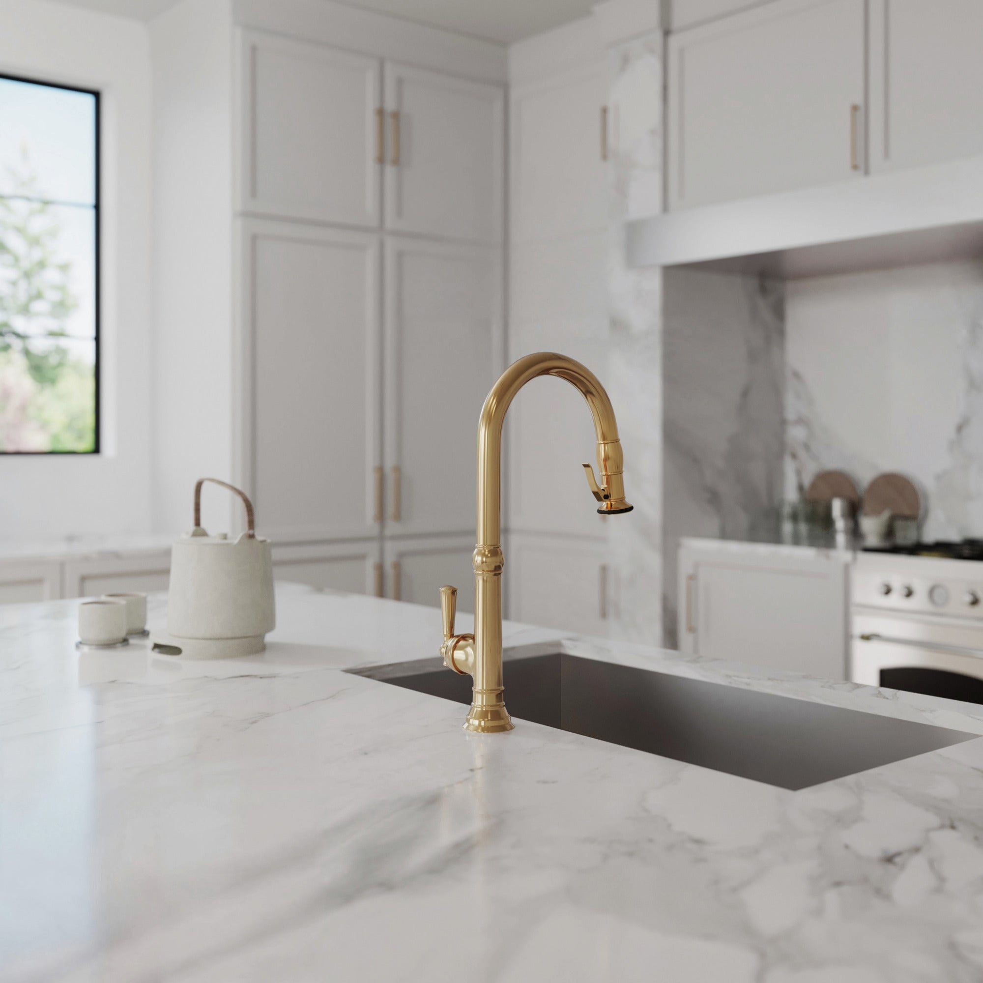 Newport Brass Jacobean Pull-Down Kitchen Faucet - Trigger Spray