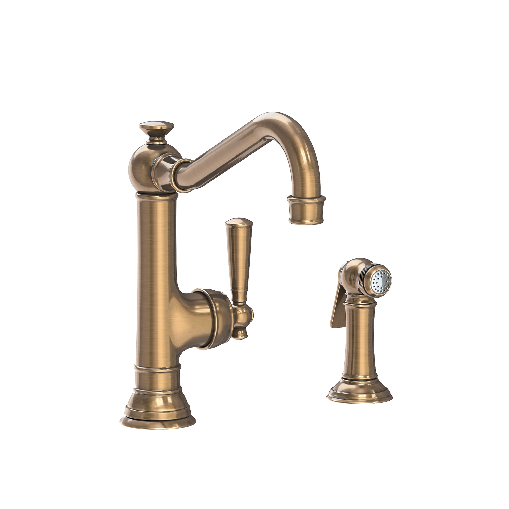 Newport Brass Jacobean Single Handle Kitchen Faucet with Side Spray
