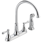 Delta Cassidy® Two Handle Kitchen Faucet with Spray