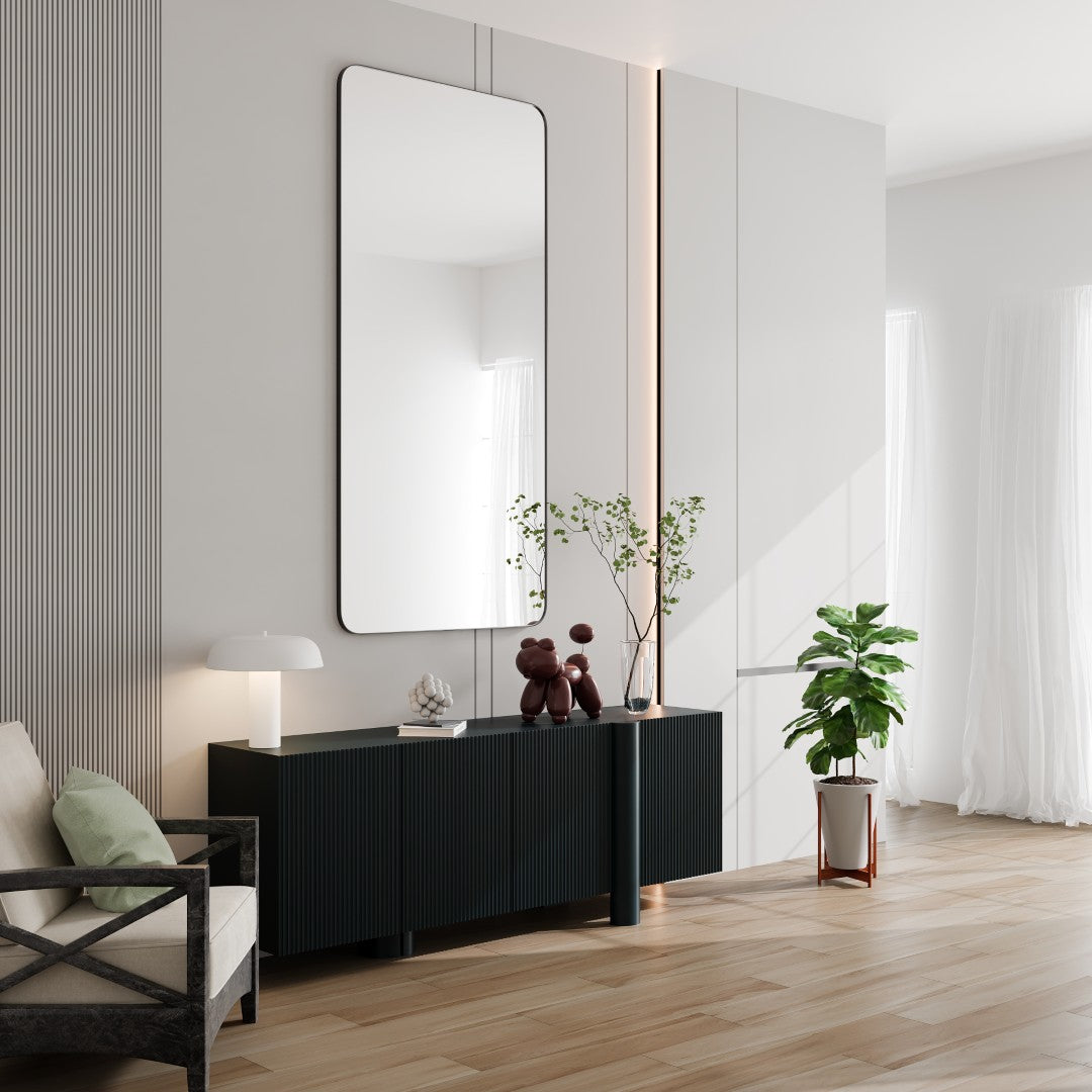 Eviva Harmony Black Metal Framed Mirror
