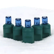 25 5mm Blue Commercial Co-Axial LED Christmas Lights, 4" Spacing