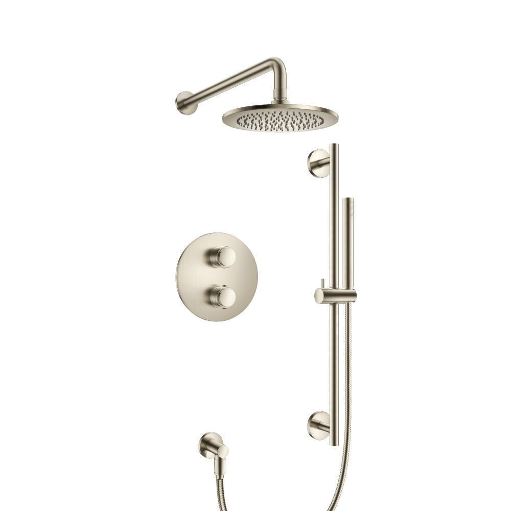 Flusso 250.7100 Two Output Shower Set With Shower Head, Hand Held And Slide Bar