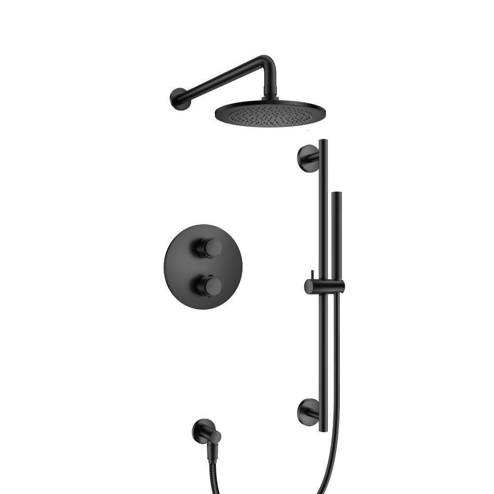 Flusso 250.7100 Two Output Shower Set With Shower Head, Hand Held And Slide Bar