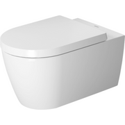 Duravit ME by Starck 1.28/0.8 GPF Dual Flush Rimless Compact Elongated Wall Mounted Toilet in Satin Matte White with DuraShield