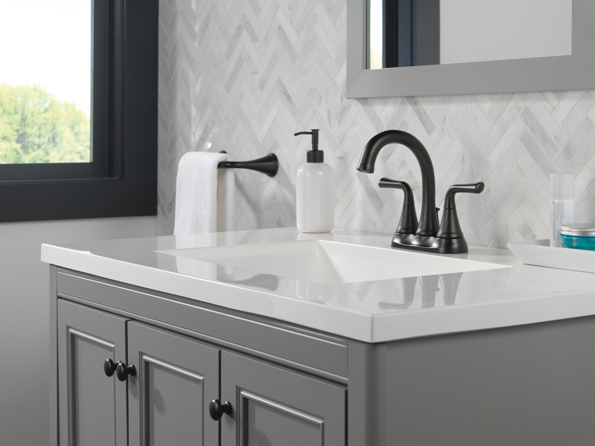 Delta Kayra® Two Handle Centerset Bathroom Faucet