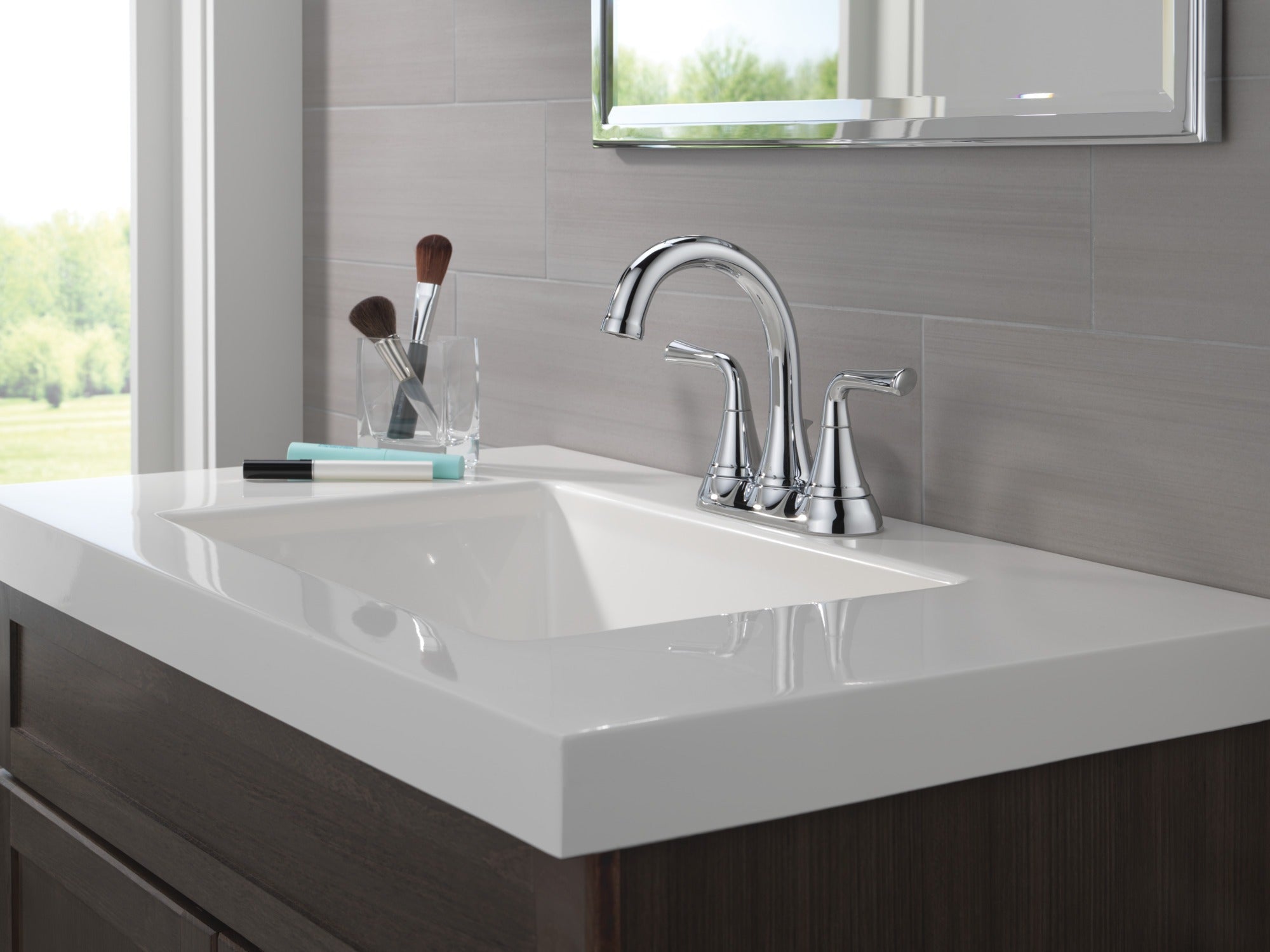 Delta Kayra® Two Handle Centerset Bathroom Faucet