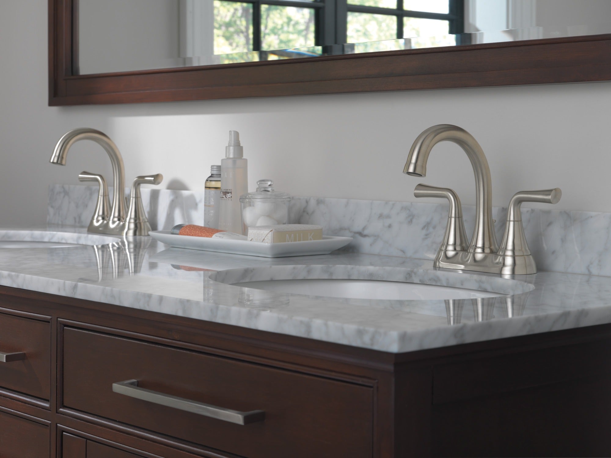 Delta Kayra® Two Handle Tract-Pack Centerset Bathroom Faucet