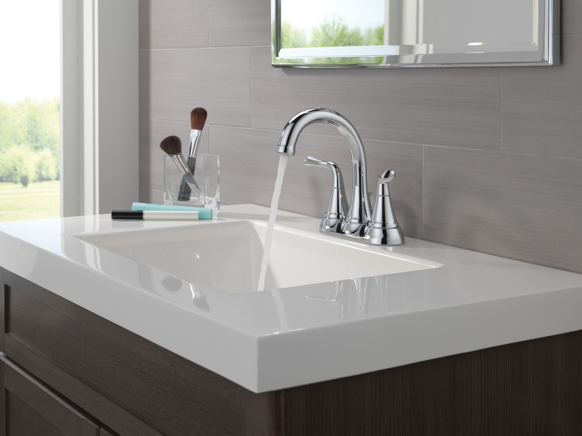 Delta Kayra® Two Handle Tract-Pack Centerset Bathroom Faucet