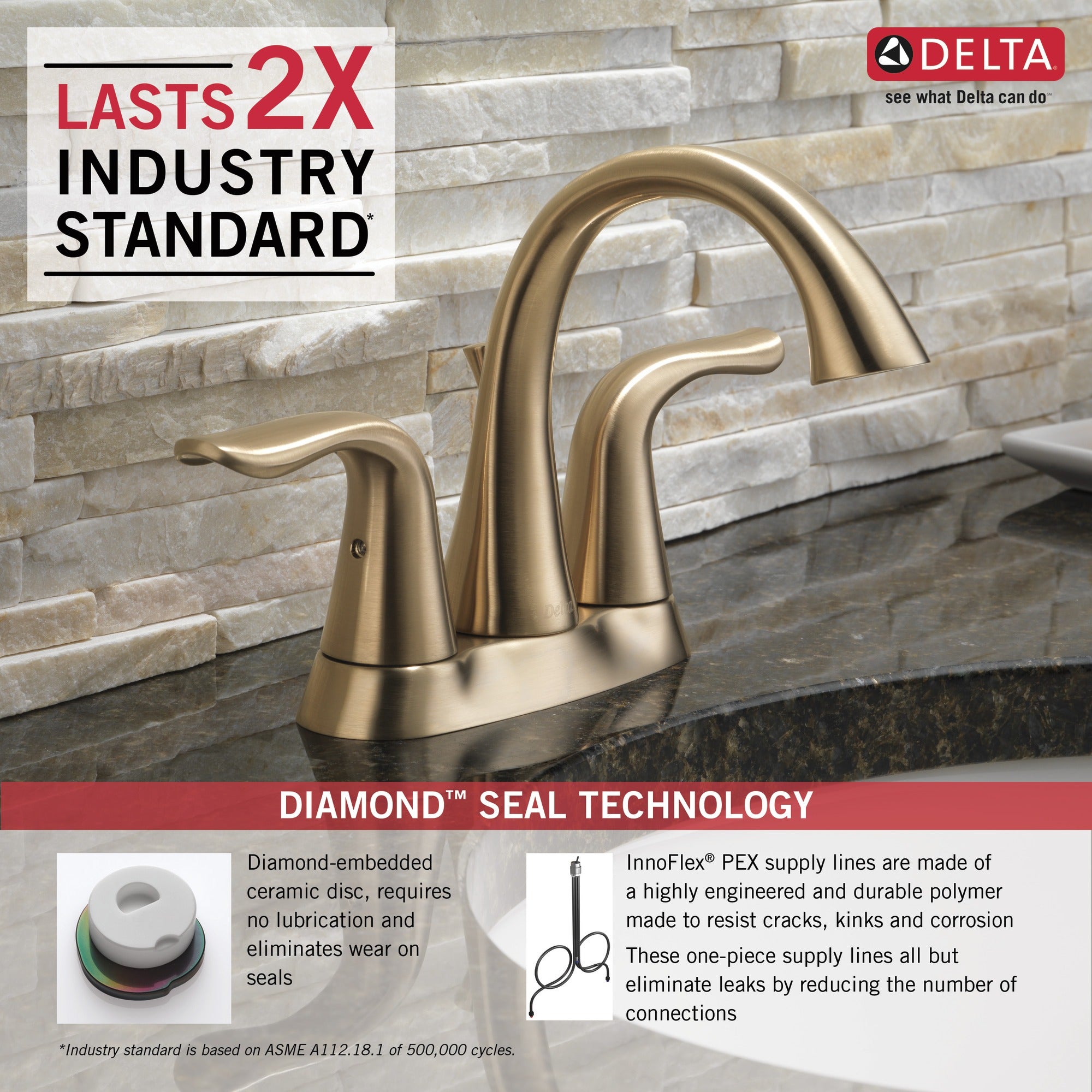 Delta Lahara® Two Handle Centerset Bathroom Faucet