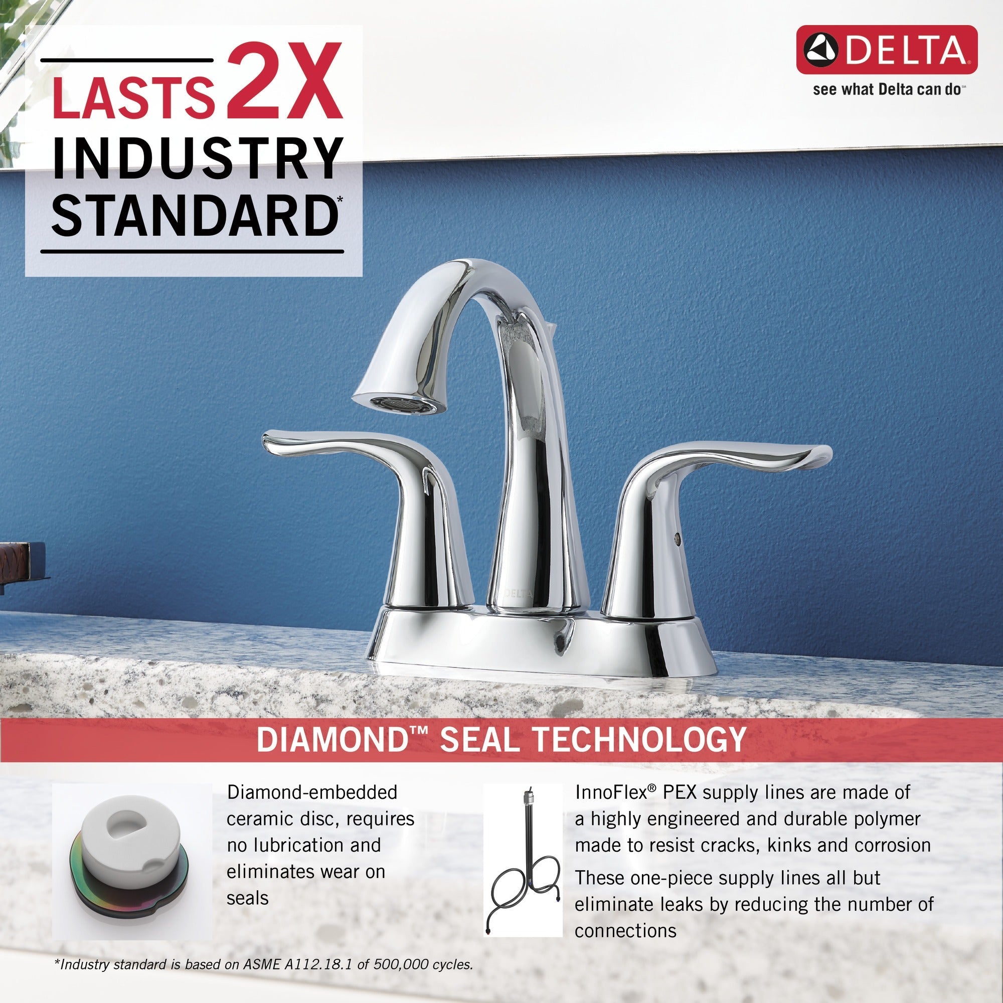 Delta Lahara® Two Handle Centerset Bathroom Faucet