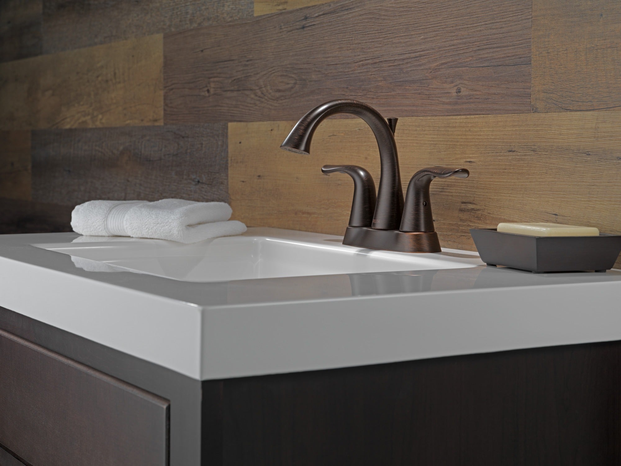 Delta Lahara® Two Handle Centerset Bathroom Faucet