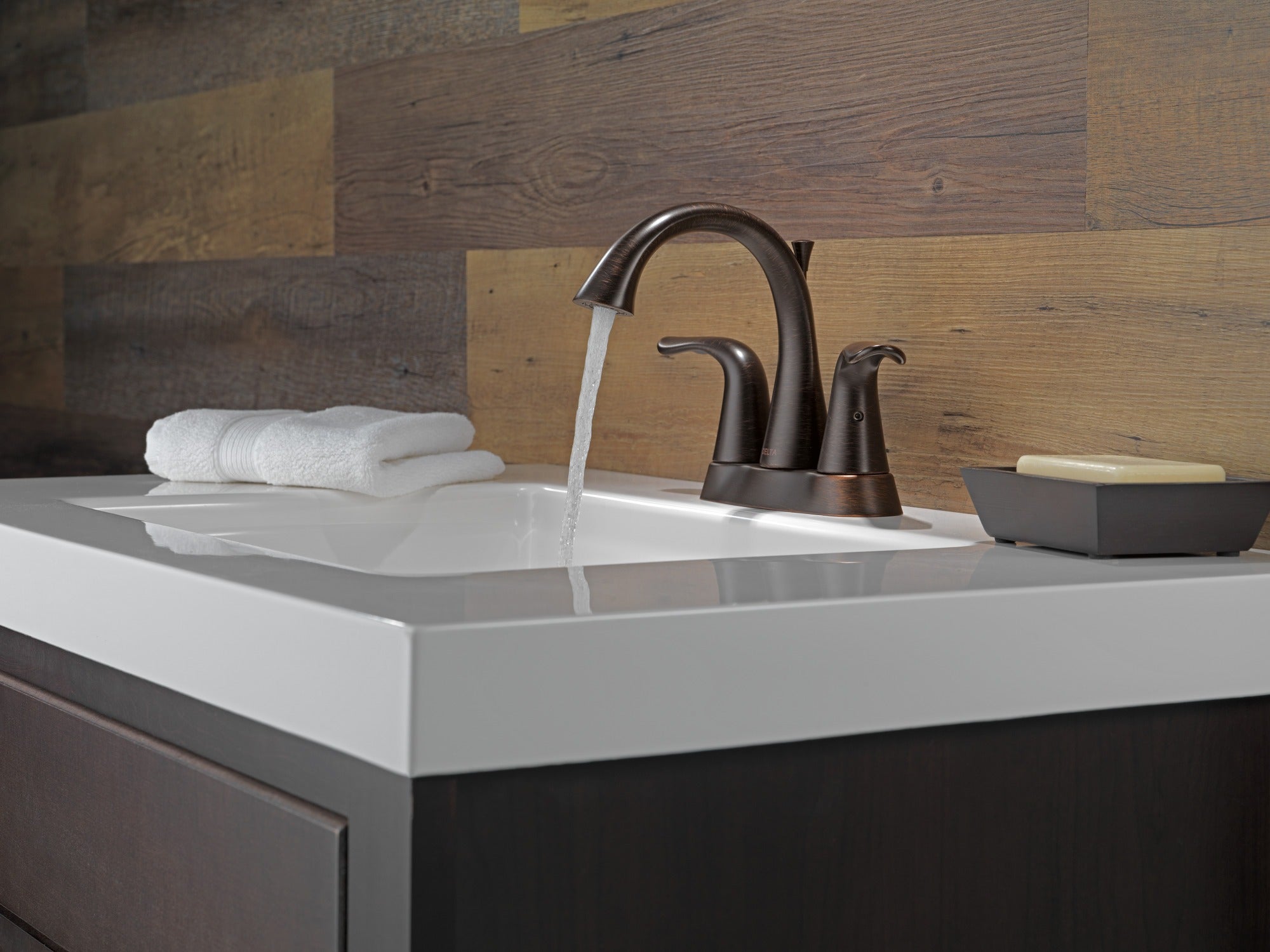 Delta Lahara® Two Handle Centerset Bathroom Faucet