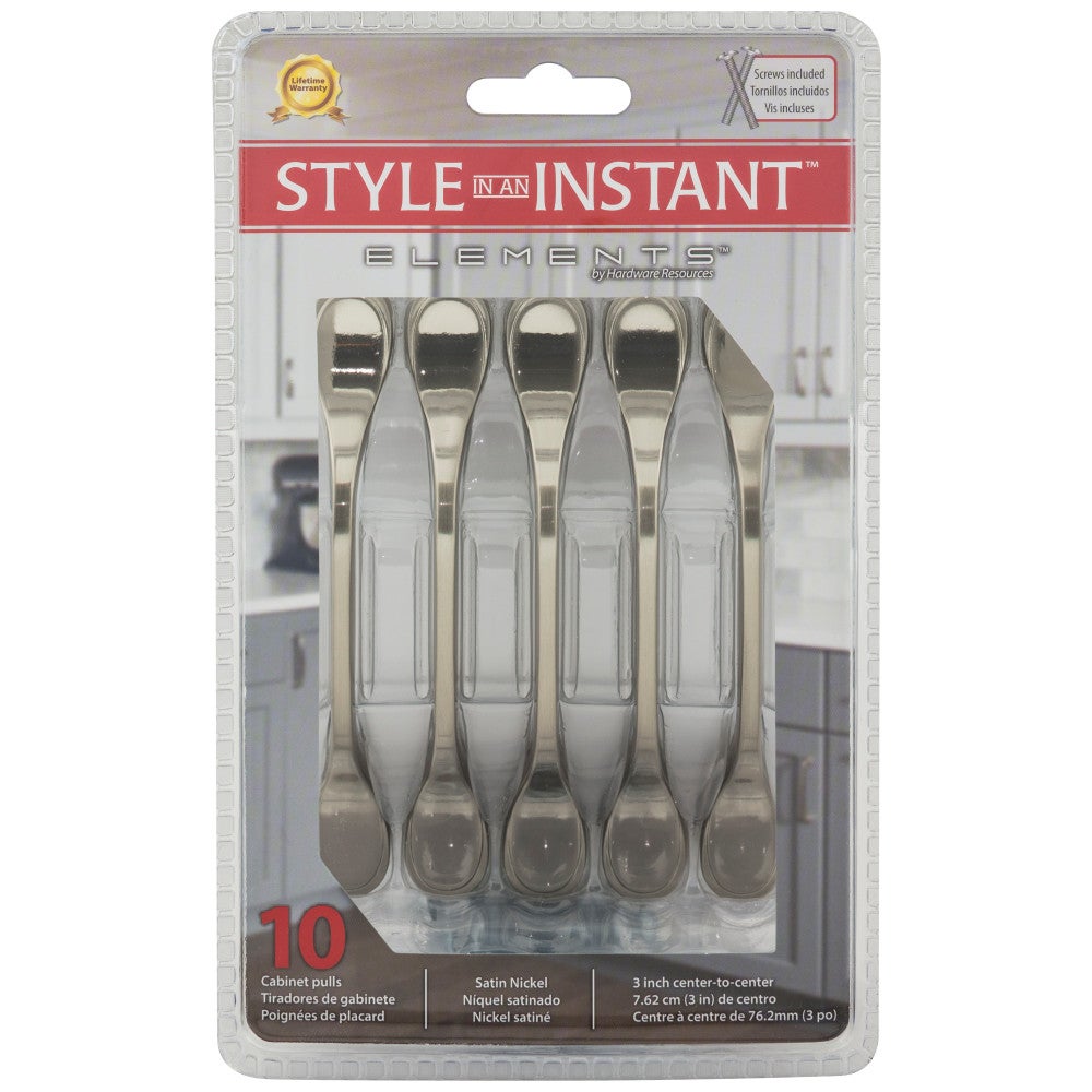 Hardware Resources 3" Center-to-Center Satin Nickel Kenner Cabinet Pull
