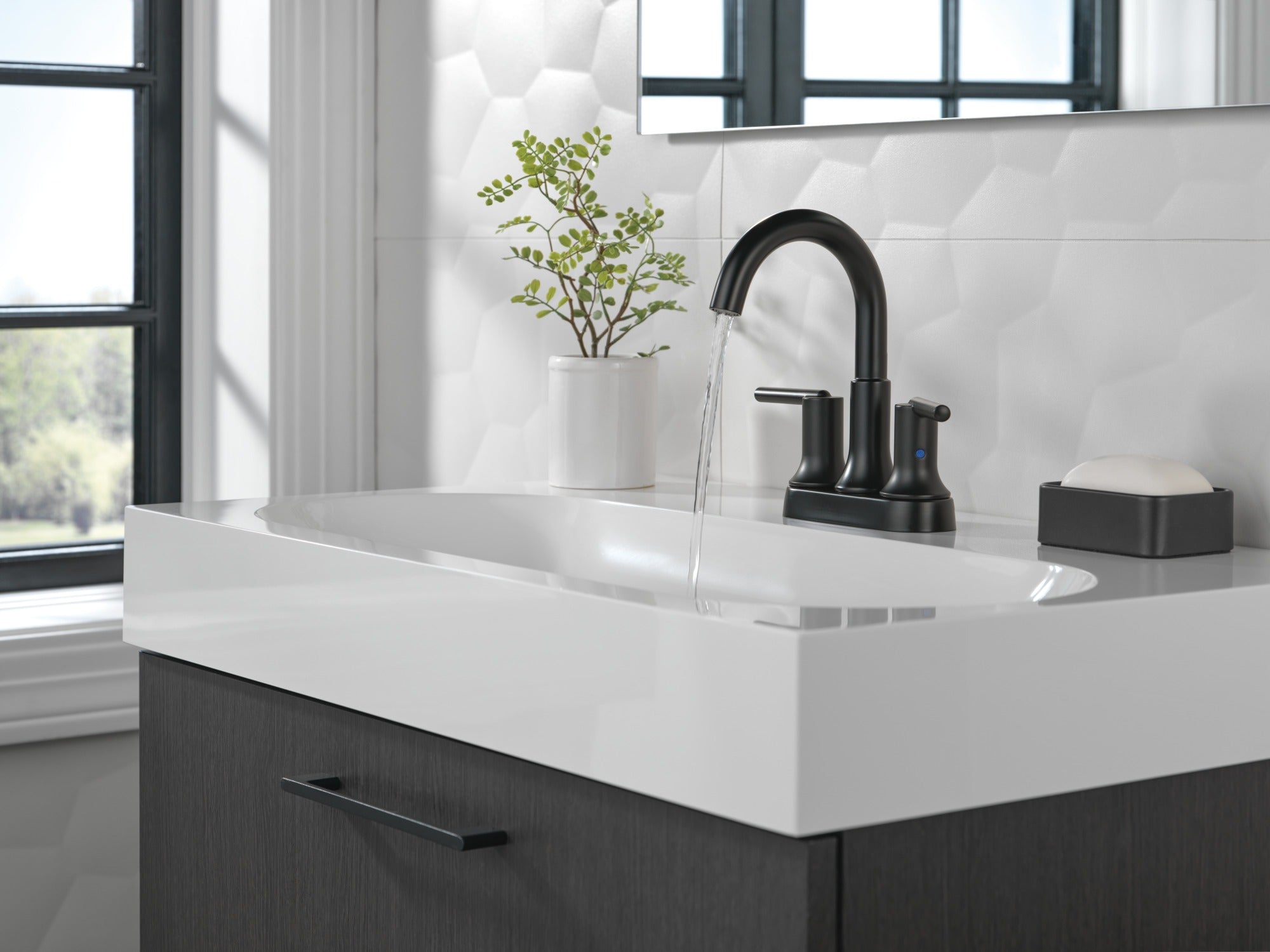Delta Trinsic® Two Handle Centerset Bathroom Faucet