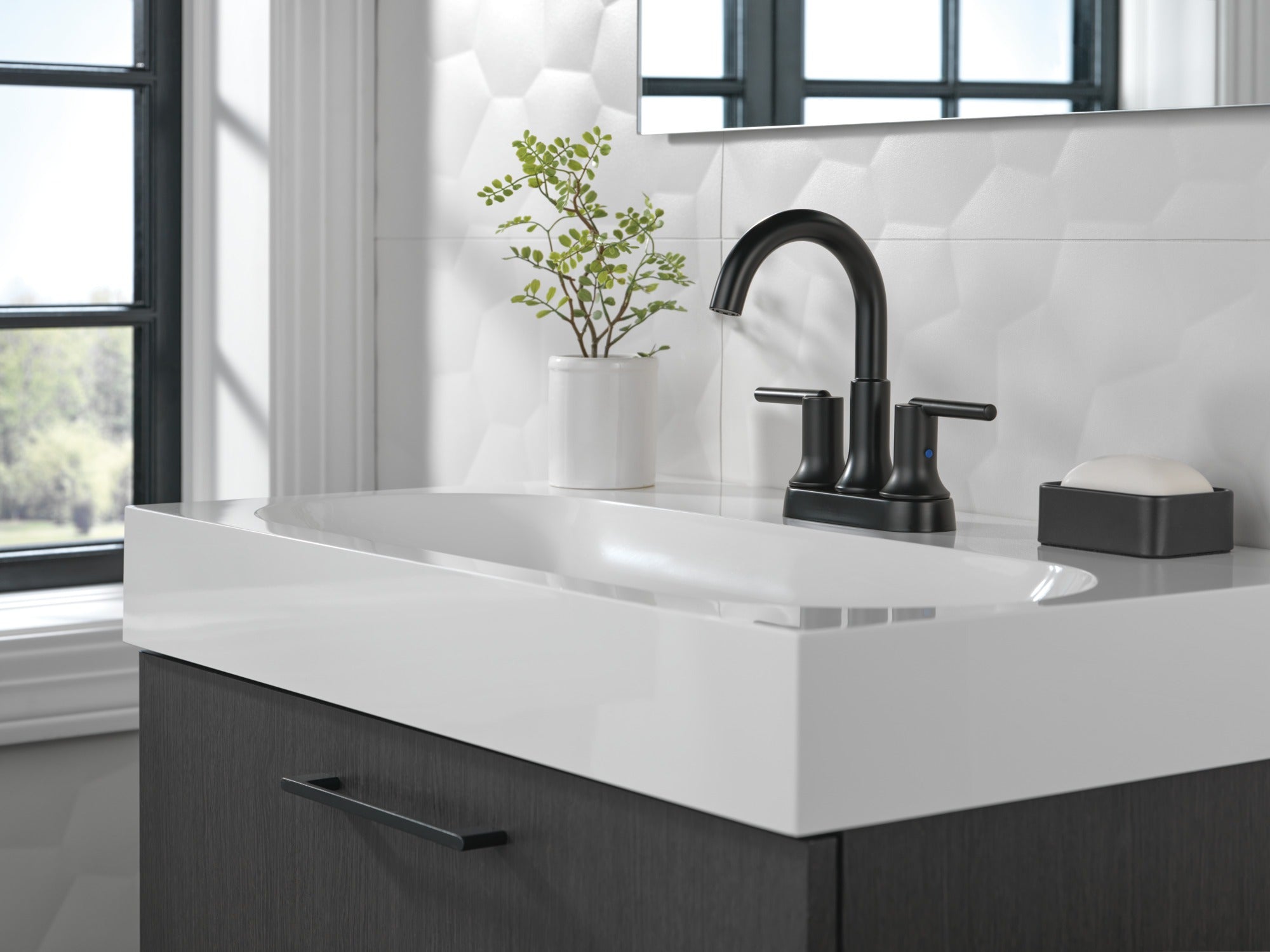 Delta Trinsic® Two Handle Centerset Bathroom Faucet