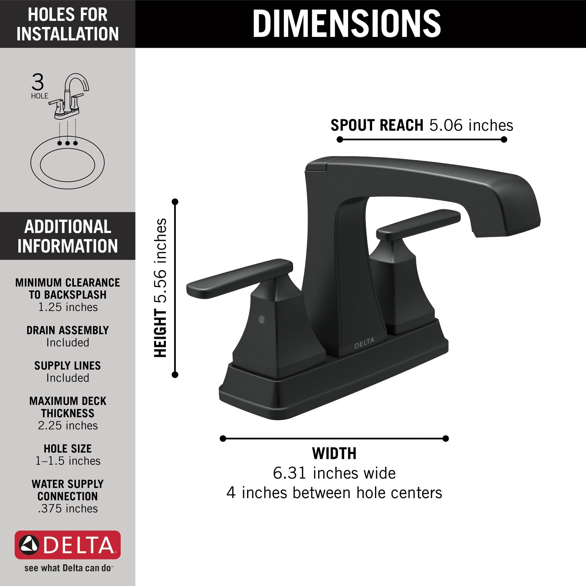 Delta Ashlyn® Two Handle Centerset Lavatory Faucet - Metal Pop-Up