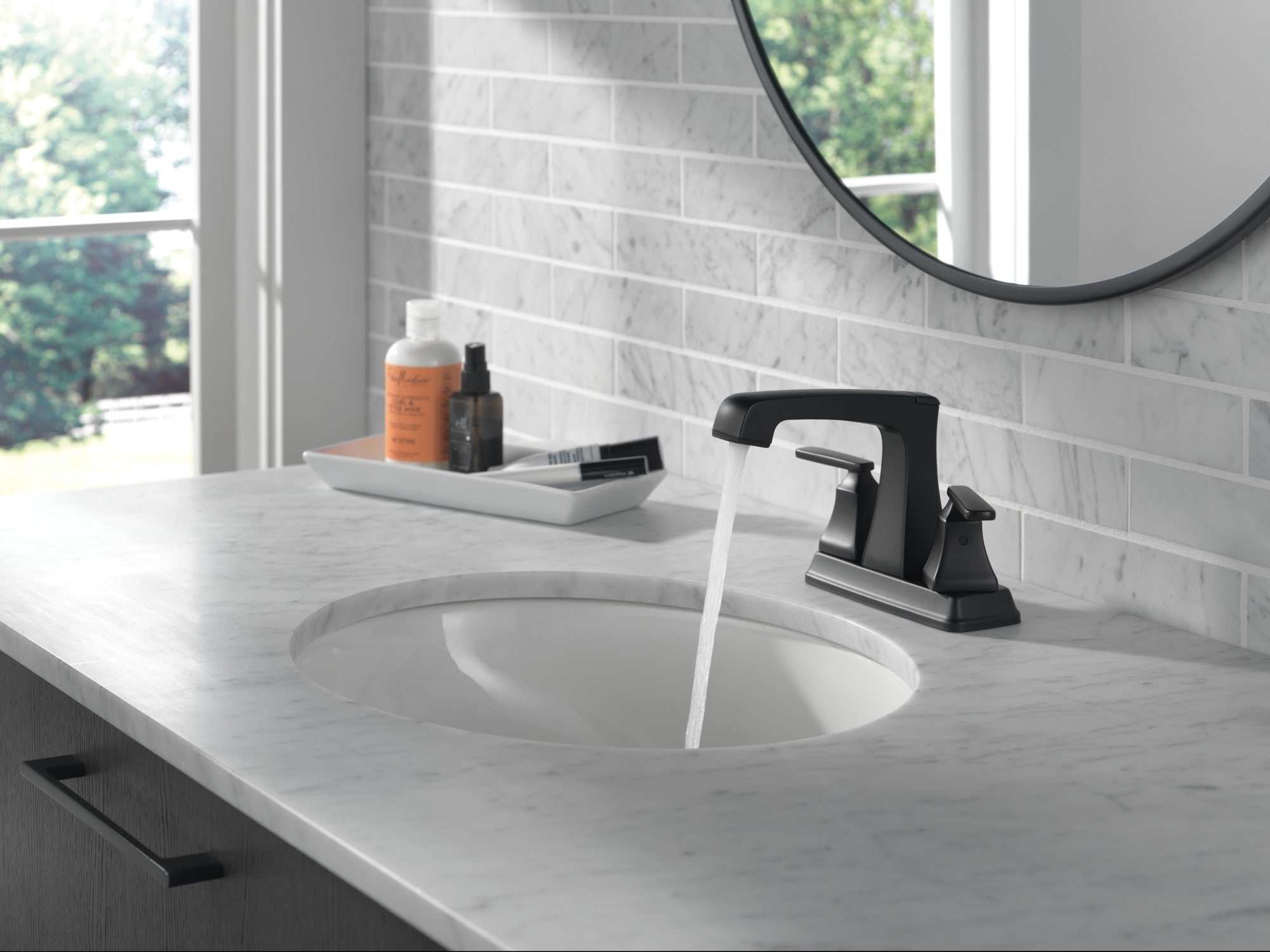 Delta Ashlyn® Two Handle Centerset Lavatory Faucet - Metal Pop-Up