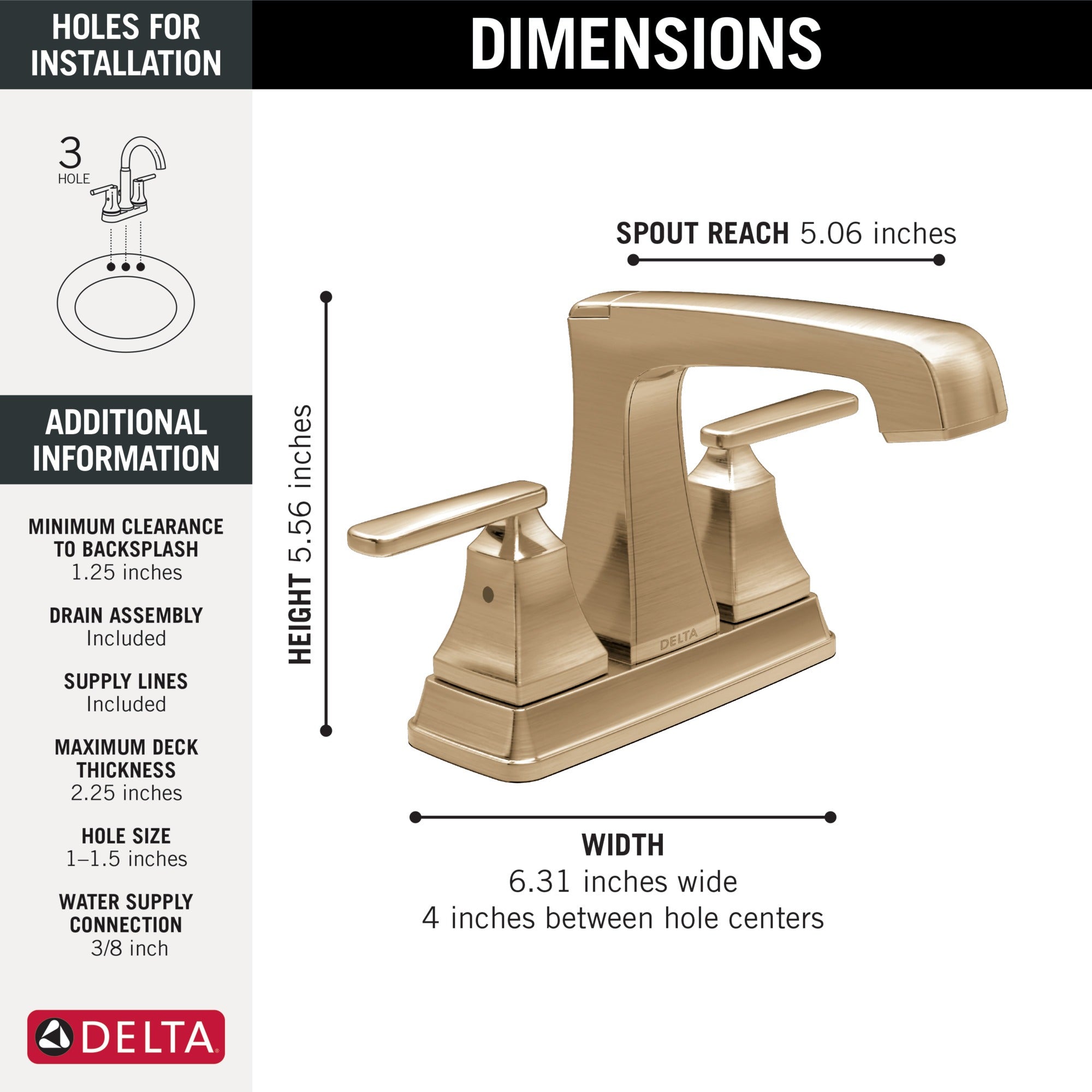 Delta Ashlyn® Two Handle Centerset Bathroom Faucet