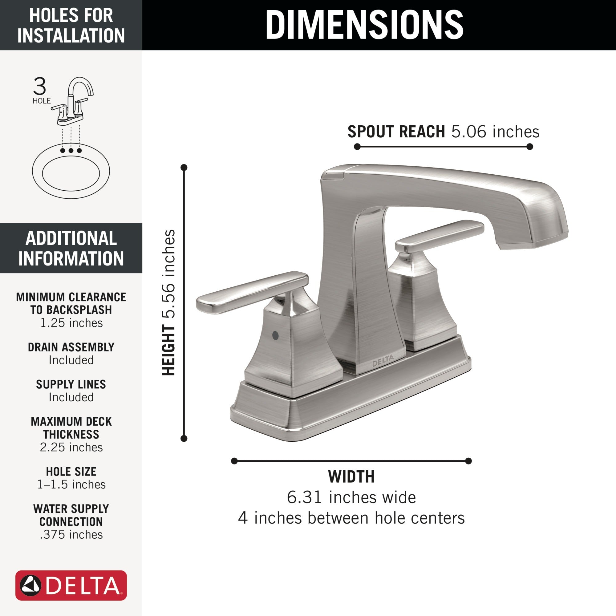 Delta Ashlyn® Two Handle Centerset Bathroom Faucet