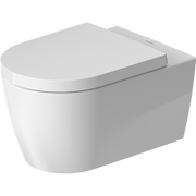 Duravit ME by Starck 1.28/0.8 GPF Dual Flush Compact Elongated Wall Mounted Toilet in Satin Matte White with DuraShield - Seat, Actuator, and In-Wall Tank and Carrier Sold Separately