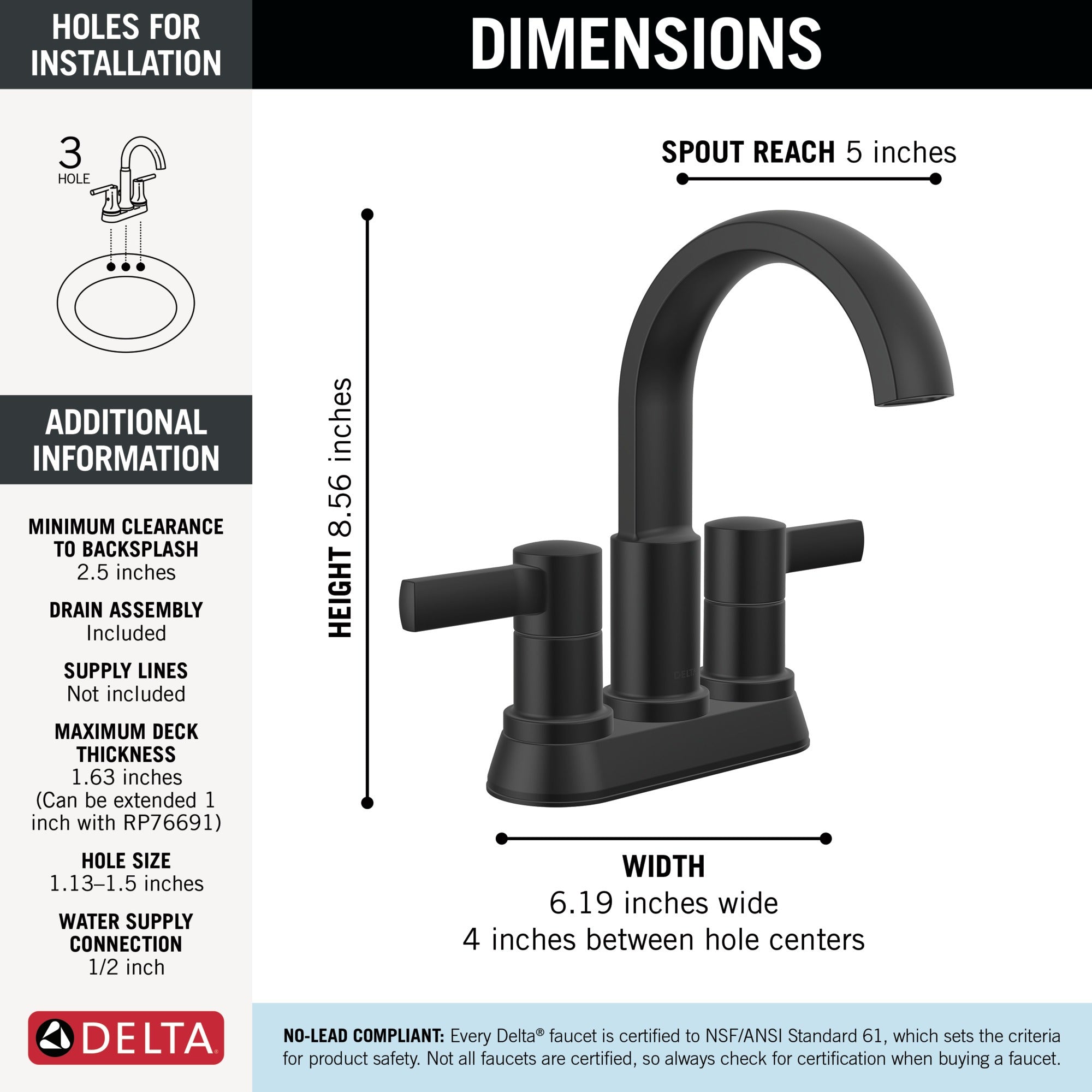 Delta Albion™ Two Handle Centerset Bathroom Faucet