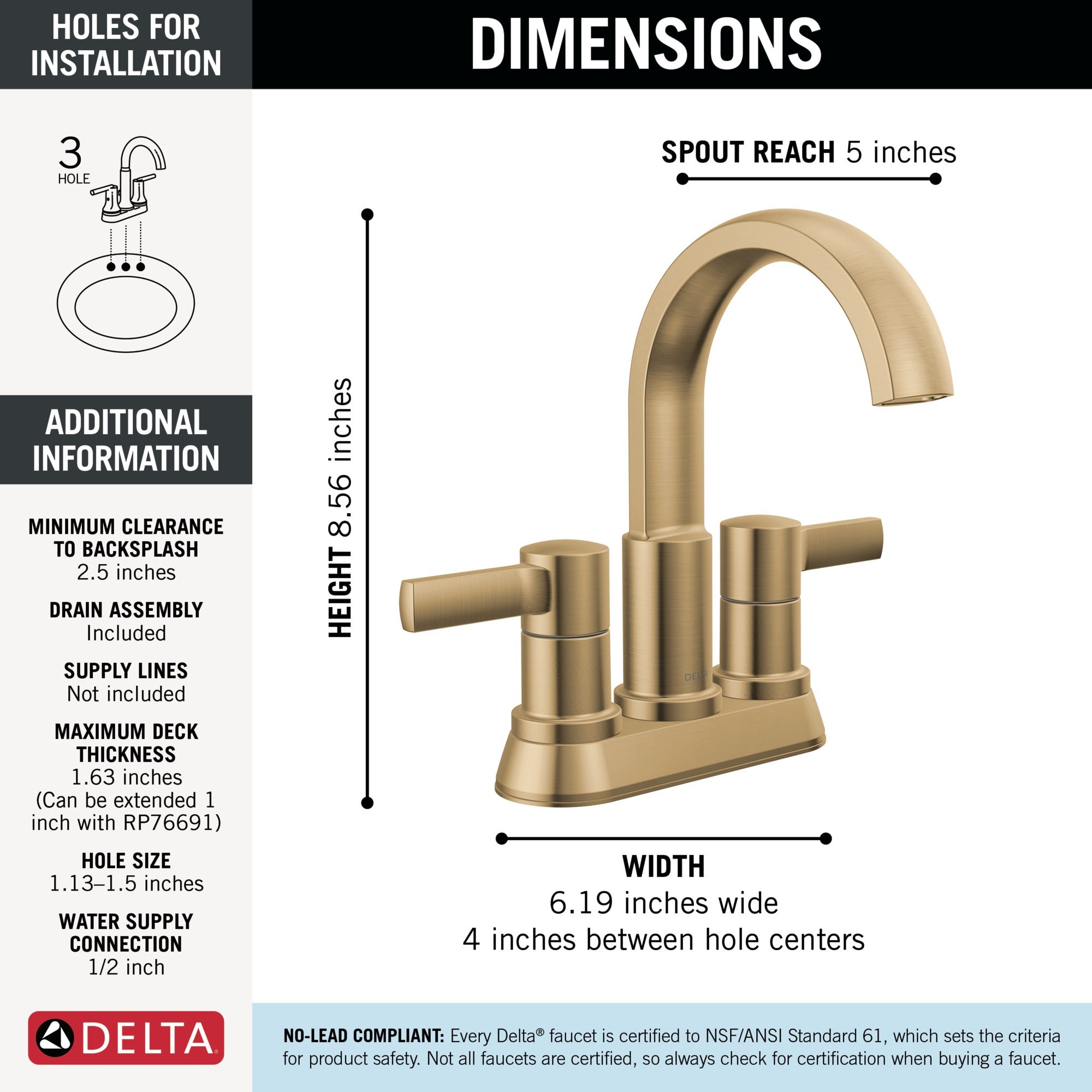 Delta Albion™ Two Handle Centerset Bathroom Faucet