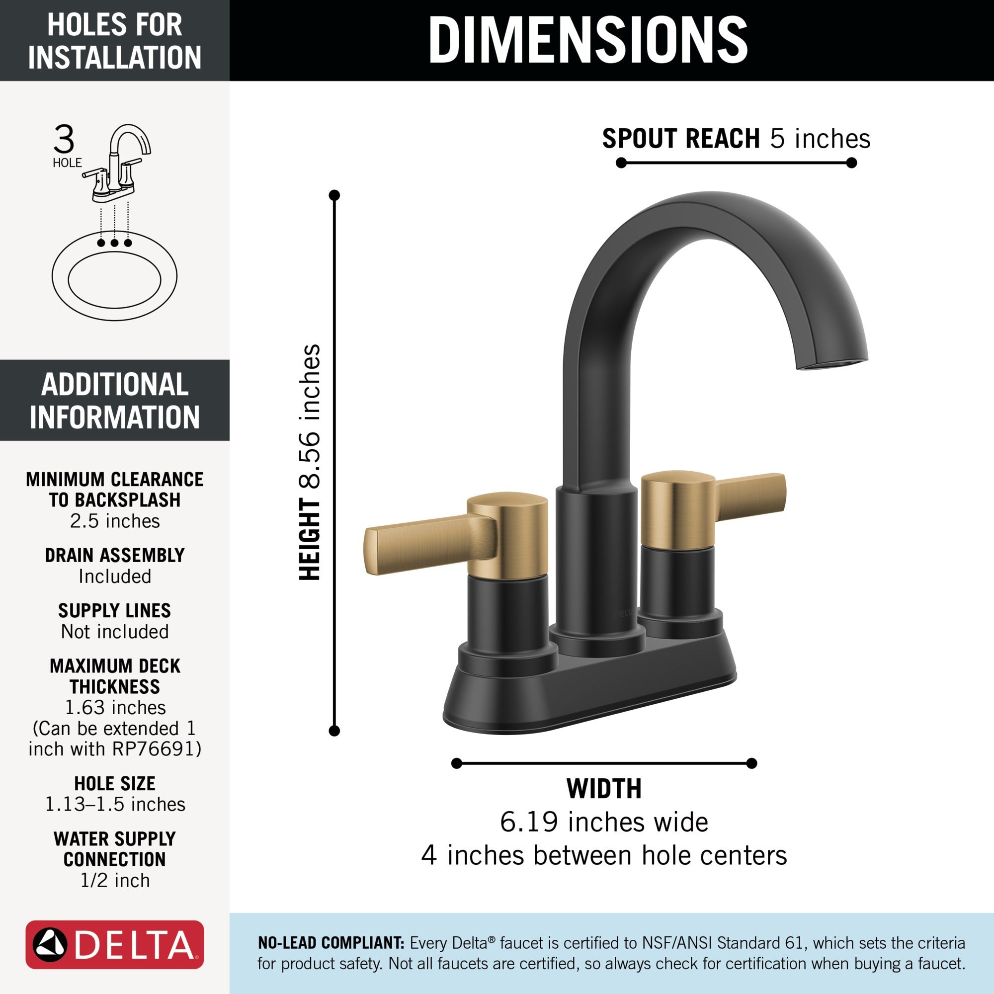 Delta Albion™ Two Handle Centerset Bathroom Faucet