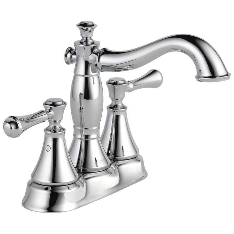 Delta Cassidy® Two Handle Centerset Bathroom Faucet - Metal Pop-Up