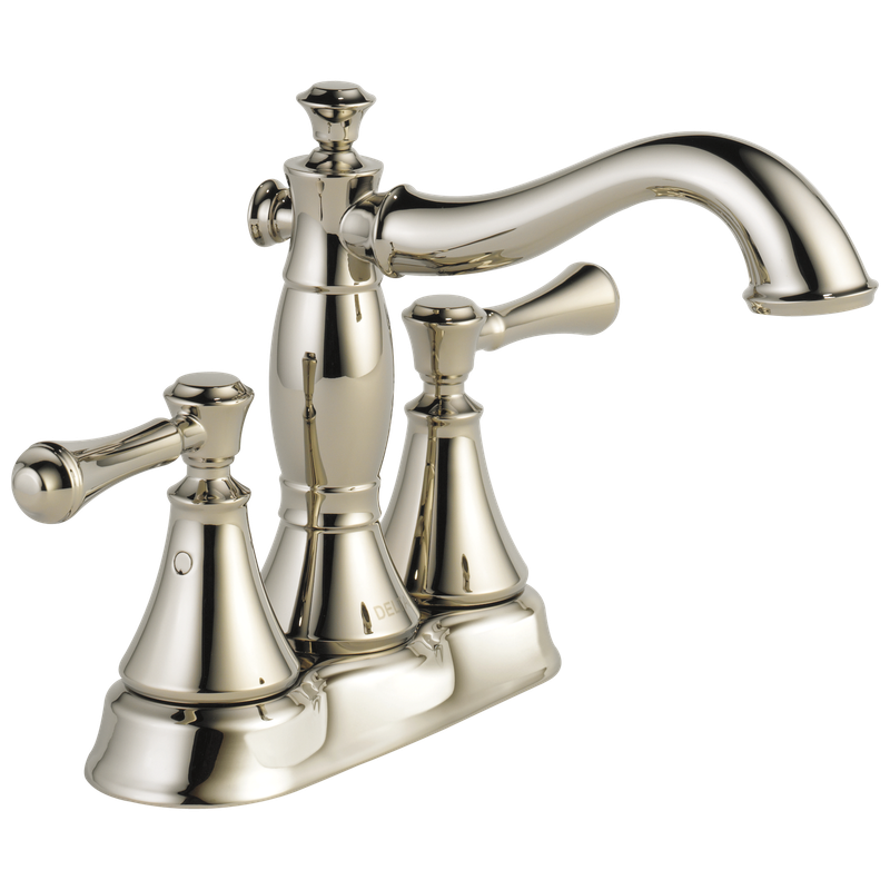 Delta Cassidy® Two Handle Centerset Bathroom Faucet - Metal Pop-Up