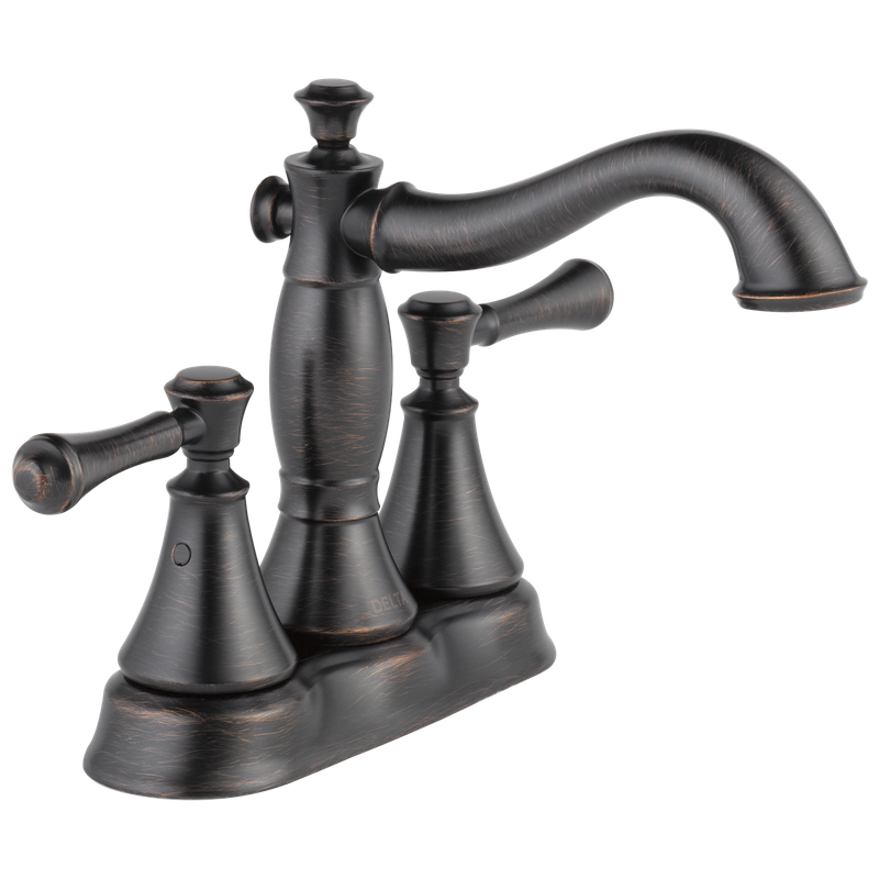 Delta Cassidy® Two Handle Centerset Bathroom Faucet - Metal Pop-Up