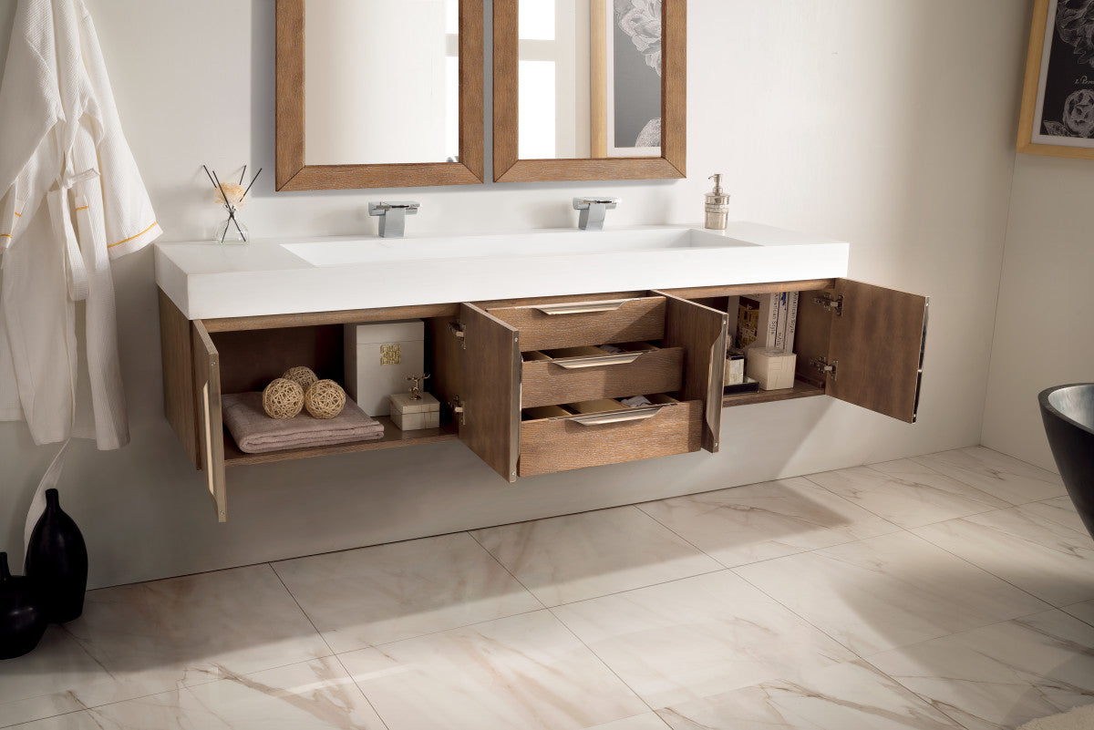 Columbia 72" Double Wall Mount Vanity Cabinet