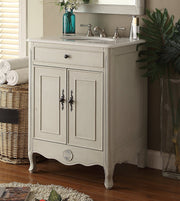 Chans Furniture 838CK 26 Inch Daleville Distressed Gray Cottage Style Small Bathroom Sink Vanity