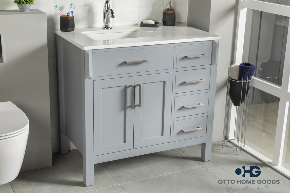 Fawna 36" Gray Bathroom Cabinet