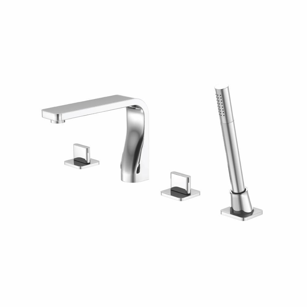 Flusso 260.2400 4 Hole Deck Mounted Roman Tub Faucet With Hand Shower