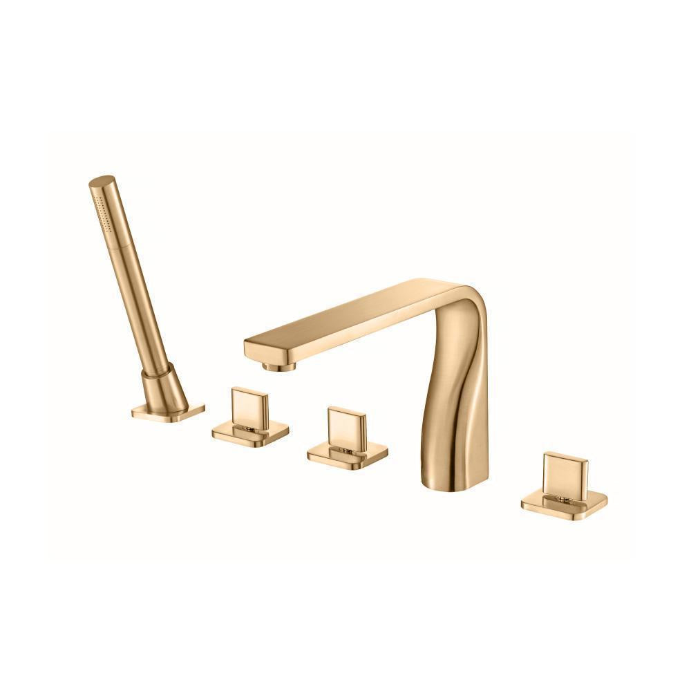Flusso 260.2420 Five Hole Deck Mounted Roman Tub Faucet With Hand Shower