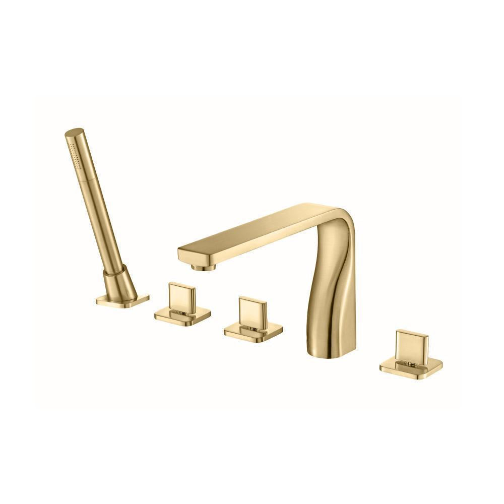 Flusso 260.2420 Five Hole Deck Mounted Roman Tub Faucet With Hand Shower