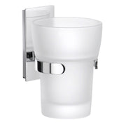 POOL - Holder in Polished Chrome with Frosted Glass Tumbler