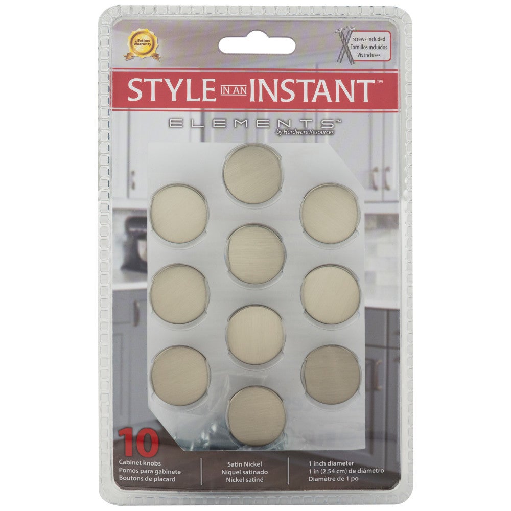 Hardware Resources 1" Diameter Satin Nickel Conical Sedona Cabinet Knob